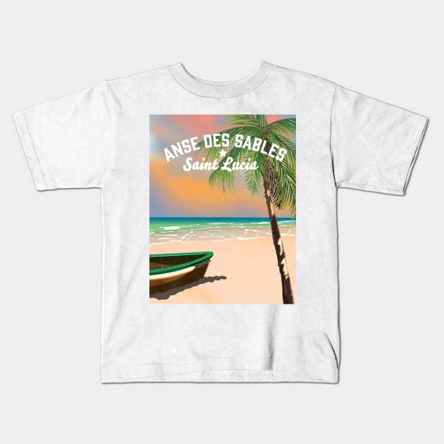 Anse Des Sables Beach Kids T-Shirt by nickemporium1